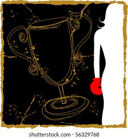 Graphic background dedicated to women's boxing, vector