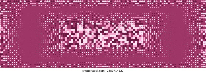 Graphic Background. Future Concept In Minimal Layout. Flat Invitation With Geometric Frame. Business Flyer. Minimalist 1980 Poster. Geometric Halftone Pattern. Trendy Graphic Background