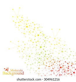 Graphic background  molecule and communication. Colorful  Dots with connections for your design. Vector illustration