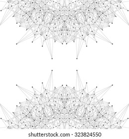 Graphic background molecule and communication. Connected lines with dots. Vector illustration.