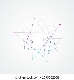 Graphic background molecule and communication with connection dots and lines.