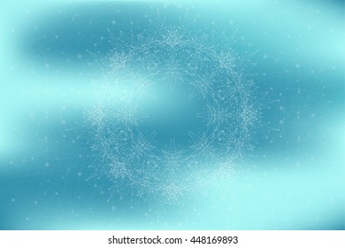 Graphic background molecule and communication. Social network information. Connected line with dots. Big data composition. Perspective visualization, radial graphics. Vector illustration