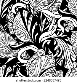 Patrones monocromáticos de fondo gráfico hechos a mano. Ilustración vectorial. fondo vectorial vintage de flor.