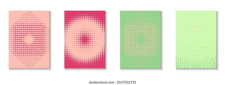 Graphic Background Set. Color Art With Memphis Elements. Young Hipster Design On Annual Page. Dot Flyer. Minimalist Business Cover. Geometric Party Poster. Trendy Graphic Background