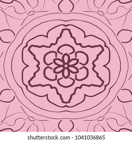 graphic background, square pattern with floral geometric ornament. illustration. for Bandanna fabric print, neck scarf or rug. vector illustration
