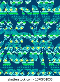 graphic banana leaf - seamless background