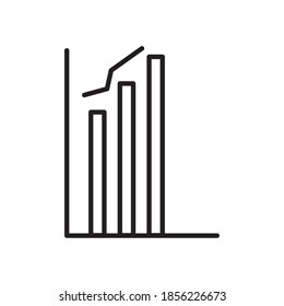 graphic bar chart icon over white background, line style, vector illustration