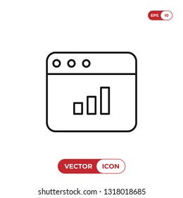 Graphic bar chart vector icon