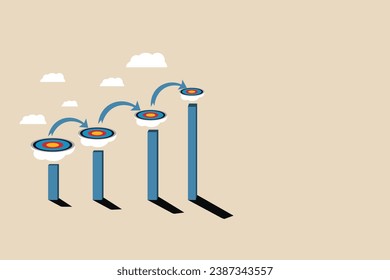 graphic bar with rising arrow Vector illustration