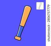 Graphic Baseball Bat Vector Illustration For Your Design