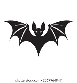 Graphic Bat Silhouette Symbol for Halloween and Design Concepts

