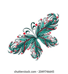 Bella mariposa gráfica abstracta. Ilustración del vector