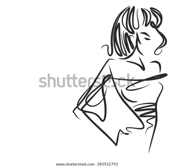 Graphic Beautiful Young Girl Model Design Stock Vector Royalty Free