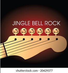 Graphic of bells on guitar to illustrate Jingle Bell Rock. Space for text.