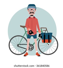 graphic of biker and bicycle