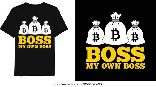 Graphic Bitcoin T-Shirt Design Template