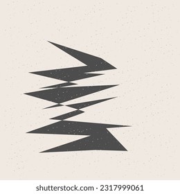 Graphic Black Cut Out Shape Geometric Symbol Icon Element Isolated on Beige Background