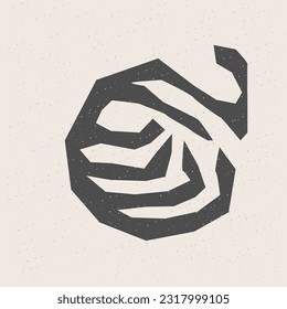 Forma de corte negro gráfico Forma de corte Símbolo geométrico Icono aislado en fondo beige