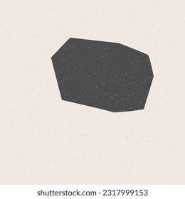 Graphic Black Cut Out Shape Geometric Symbol Icon Element Isolated on Beige Background