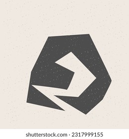 Forma de corte negro gráfico Forma de corte Símbolo geométrico Icono aislado en fondo beige