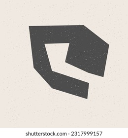 Forma de corte negro gráfico Forma de corte Símbolo geométrico Icono aislado en fondo beige
