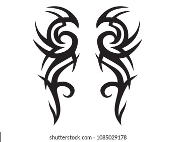 Tatttoo Tribal Sleeve Symmetric Pattern Elements Stock Vector (Royalty ...