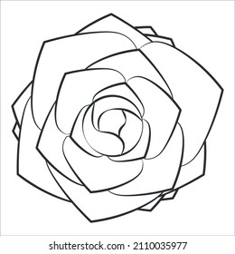 Graphic black and white bud, flower isolated on white background. Vector. Contour drawing. editable pictogram, isolated outline symbols for mobile apps and website design. Premium icon pack in trendy 