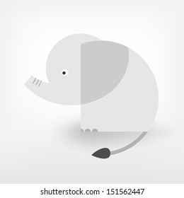 graphic black and white elephant