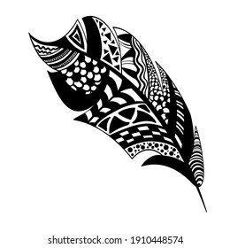 graphic black and white feather coloring