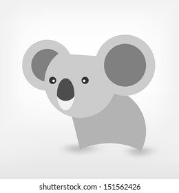 graphic black and white koala