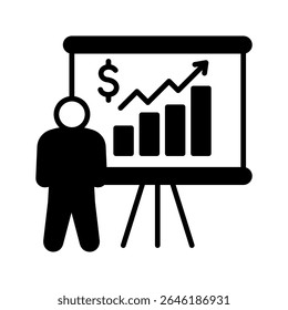 Graphic Board  mini illustration glyph icon, use for journalist, broadcasting, news and media UI, UX kit, app and web development, digital or print.
