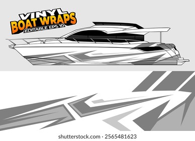 Graphic boat vinyl wrap sticker design