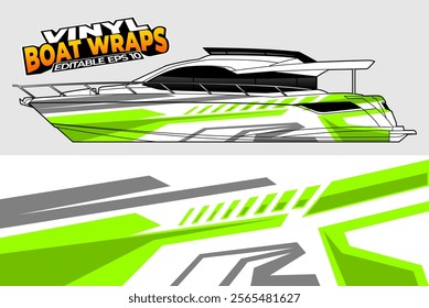 Graphic boat vinyl wrap sticker design