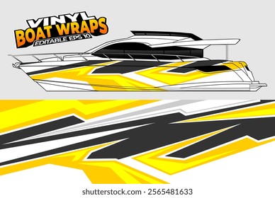 Graphic boat vinyl wrap sticker design