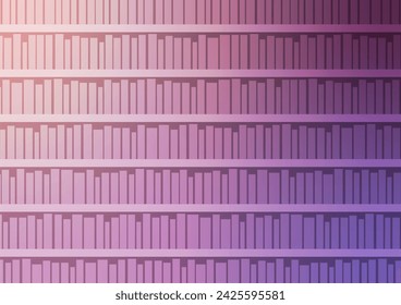 Graphic bookshelf violet pattern purple minimal background. vector illustration.