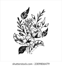 Graphic Botanical Artwork: Exploring Flora with a Touch of Elegant Sketches