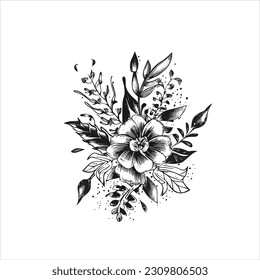 Graphic Botanical Artwork: Exploring Flora with a Touch of Elegant Sketches