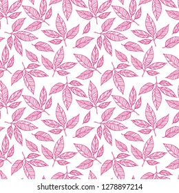 graphic botanical pattern with leaves on a white background. seamless vector pattern designed for wallpapers, prints, textiles and design backgrounds