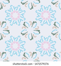 Graphic branches elegant seamless floral motif pattern, stylized flowers organic print, vector ornate background. Vintage floral stylized organic seamless fabric print vector with flowers, twigs.