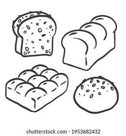 graphic bread in doodle style