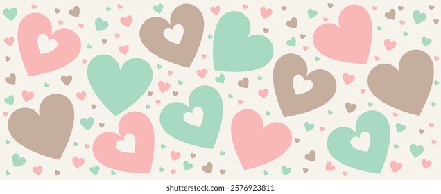 graphic bright hearts. vector image. background for Valentine's Day decoration, February 14th, love.