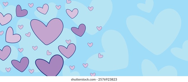 graphic bright hearts. vector image. background for Valentine's Day decoration, February 14th, love.