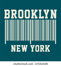 graphic BROOKLYN NEW YORK for shirt and print