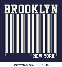 graphic BROOKLYN NEW YORK for shirt and print