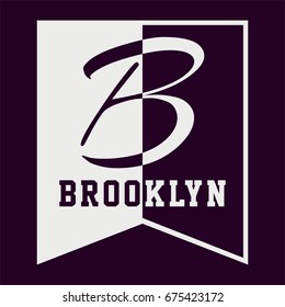 graphic BROOKLYN for shirt and print