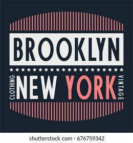 graphic BROOKLYN for shirt and print