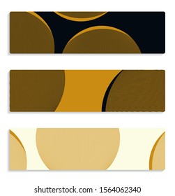 graphic bubbles banners set in gold black ivory shades