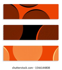 graphic bubbles banners set in orange red black shades