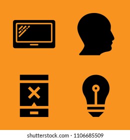 graphic, bulb, digital and design icons set. Vector illustration for web and design