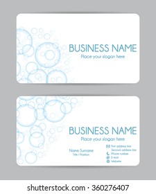 Graphic business water card design. Front and back. Vector set.